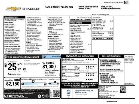 Used 2024 Chevrolet Blazer LT w/ Convenience Package image 8