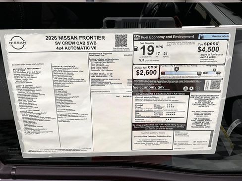 New 2026 Nissan Frontier SV w/ Tow Package AWD/4WD image 41