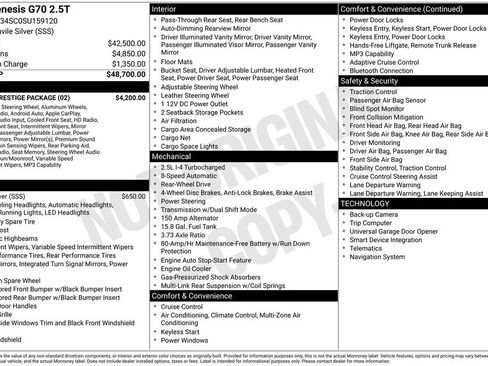 Used 2025 Genesis G70 2.5T w/ Sport Prestige Package image 46