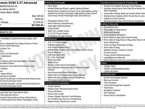 Certified 2025 Genesis GV80 2.5T Advanced AWD/4WD image 2
