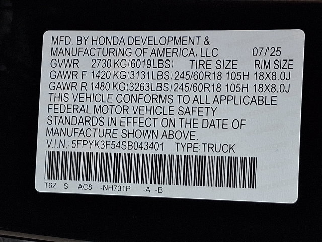 Used 2025 Honda Ridgeline RTL image 29
