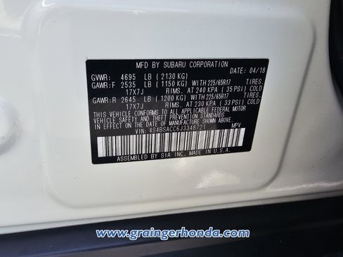 Used 2018 Subaru Outback 2.5i Premium w/ Popular Package #1 image 14