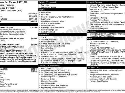 New 2026 Chevrolet Tahoe RST w/ Comfort Package image 4