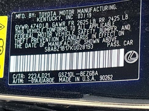 Used 2019 Lexus ES 350 w/ Premium Package FWD image 33