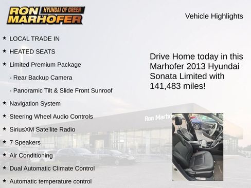 Used 2013 Hyundai Sonata Limited w/ Premium Pkg FWD image 15