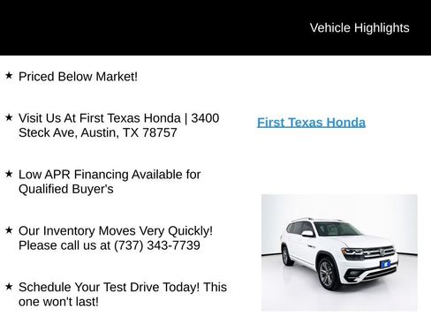 Used 2018 Volkswagen Atlas SEL w/ R-Line Package AWD/4WD image 10