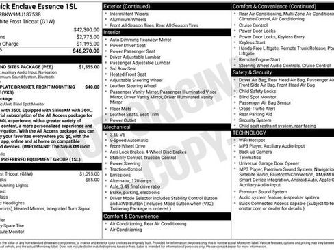 Used 2021 Buick Enclave Essence w/ Sound and Sites Package FWD image 11