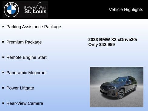Used 2023 BMW X3 xDrive30i w/ M Sport Package AWD/4WD image 16