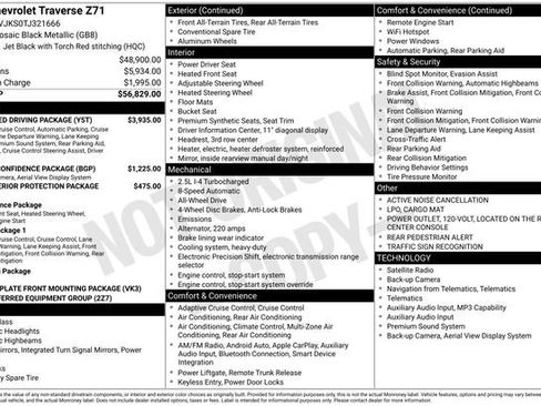 New 2026 Chevrolet Traverse Z71 w/ Enhanced Driving Package AWD/4WD image 50
