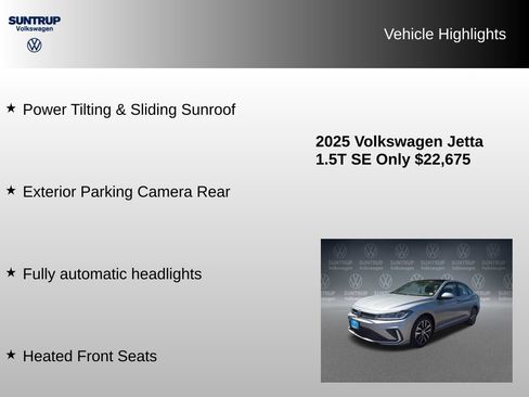 Used 2025 Volkswagen Jetta SE w/ Sunroof Package FWD image 16