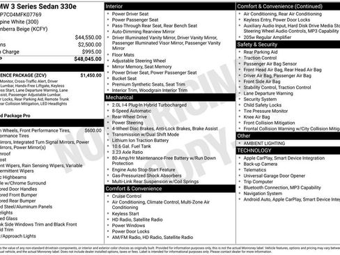 Used 2021 BMW 330e 330e iPerformance w/ Convenience Package image 4