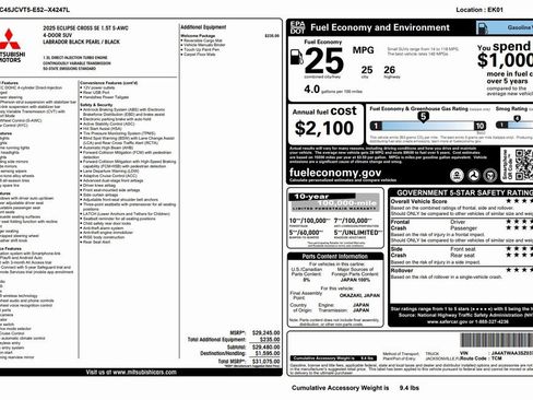 Used 2025 Mitsubishi Eclipse Cross Black Edition image 4