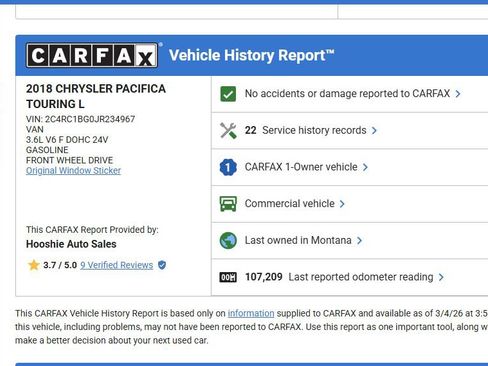 Used 2018 Chrysler Pacifica Touring-L w/ Premium Audio Group image 2