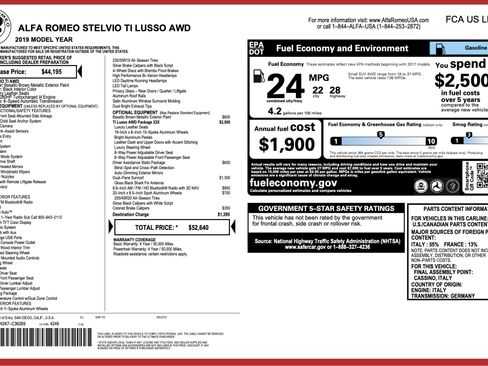 Used 2019 Alfa Romeo Stelvio Ti Lusso w/ Quick Order Package 22X Lusso image 12