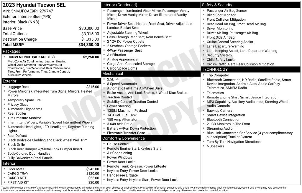 Used 2023 Hyundai Tucson SEL w/ Convenience Package AWD/4WD image 18