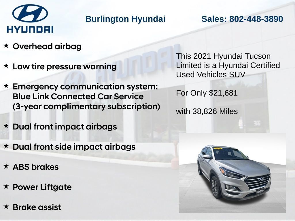 Certified 2021 Hyundai Tucson Limited AWD/4WD image 19