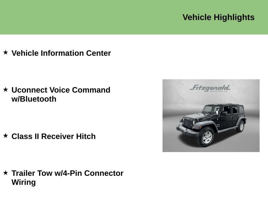 Used 2018 Jeep Wrangler Unlimited Sport w/ Connectivity Group AWD/4WD image 10