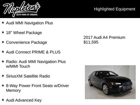 Used 2017 Audi A4 2.0T Premium w/ Audi MMI Navigation Plus AWD/4WD image 15