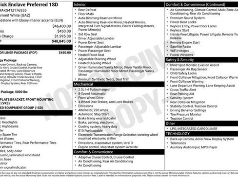 New 2026 Buick Enclave Preferred w/ LPO, Floor Liner Package image 25