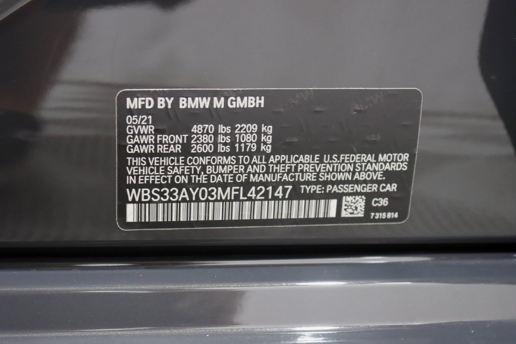 Used 2021 BMW M3 Competition w/ Executive Package RWD image 49