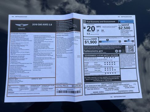 Used 2019 Genesis G80 3.8 w/ Sport Package 02 AWD/4WD image 85