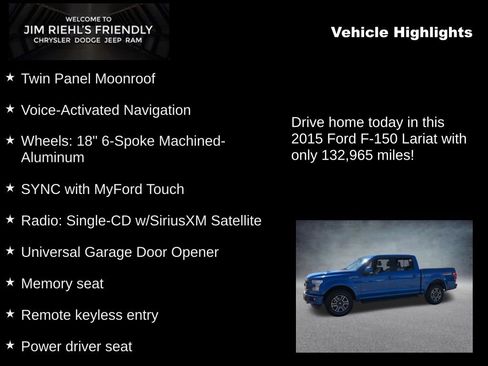Used 2015 Ford F150 Lariat AWD/4WD image 5