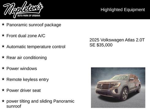 Used 2025 Volkswagen Atlas SE FWD image 3