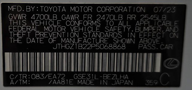 Used 2023 Lexus IS 350 F Sport w/ Memory Package RWD image 44