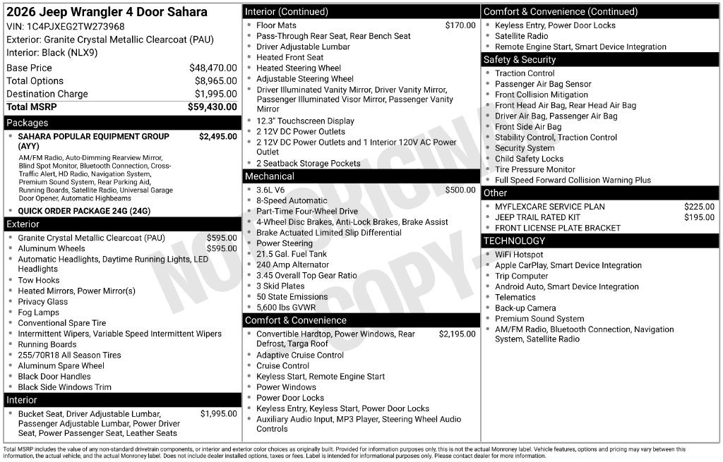 New 2026 Jeep Wrangler Unlimited Sahara AWD/4WD image 40