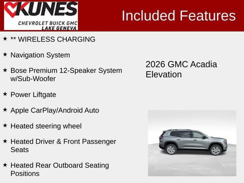 New 2026 GMC Acadia Elevation w/ Elevation Premium Package image 2