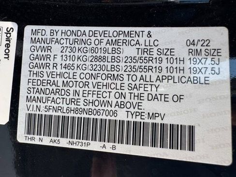 Used 2022 Honda Odyssey Touring image 39