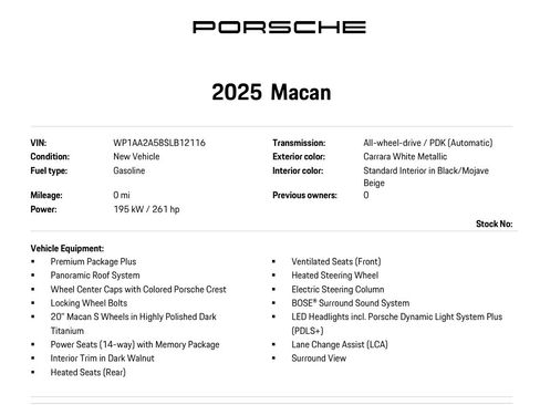 Certified 2025 Porsche Macan AWD/4WD image 13