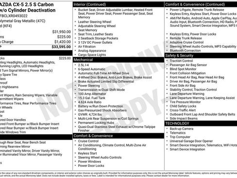 Certified 2024 MAZDA CX-5 Carbon Edition AWD/4WD image 6