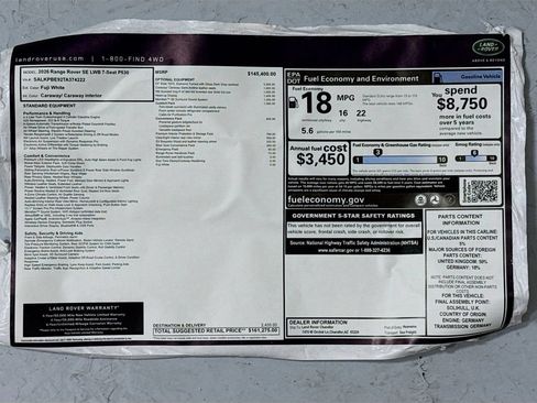 New 2026 Land Rover Range Rover Long Wheelbase SE AWD/4WD image 9