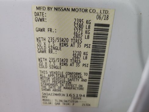 Used 2018 Nissan Murano Platinum w/ Cargo Package image 33