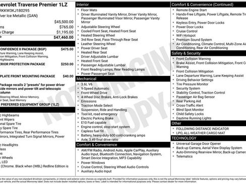 Used 2019 Chevrolet Traverse Premier w/ Driver Confidence II Package FWD image 1