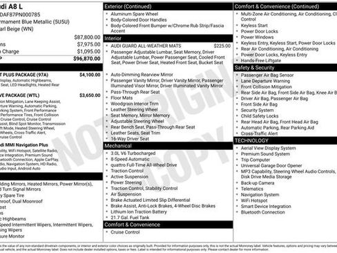 Certified 2023 Audi A8 L 3.0T w/ Comfort Plus Package AWD/4WD image 38