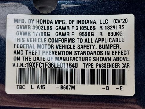 Used 2020 Honda Civic EX image 17