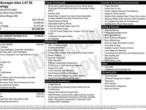 Certified 2026 Volkswagen Atlas SE w/ Panoramic Sunroof Package image 44