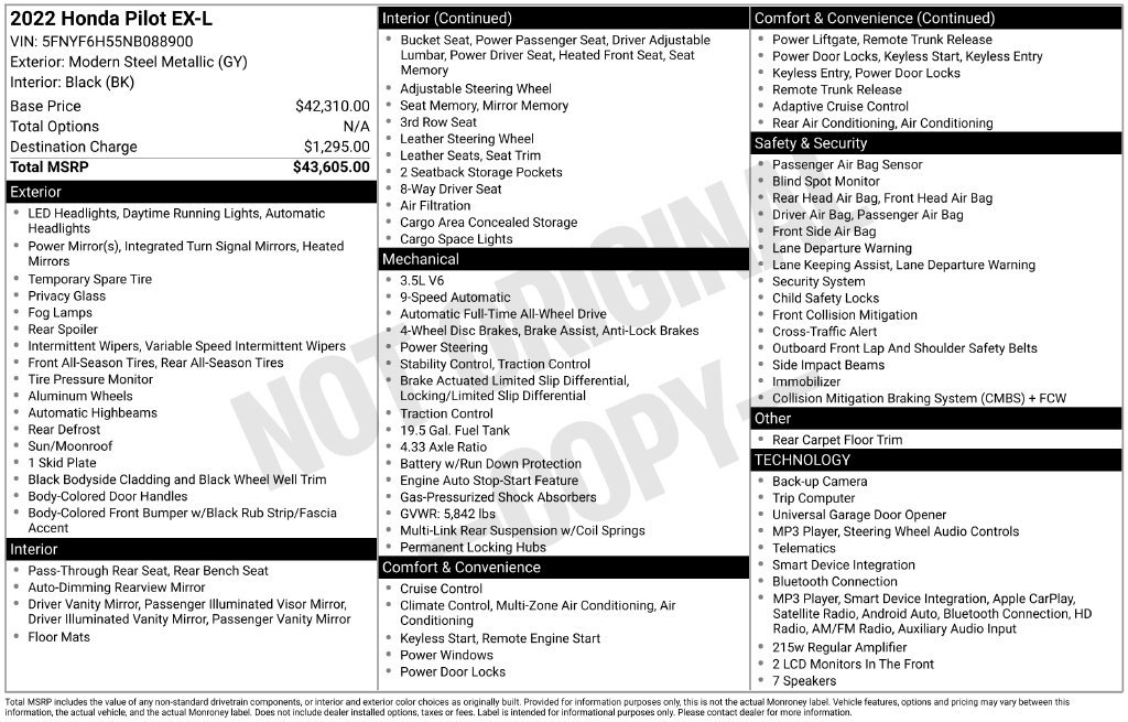 Certified 2022 Honda Pilot EX-L image 4