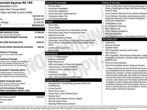 Used 2024 Chevrolet Equinox RS w/ RS Leather Package FWD image 27