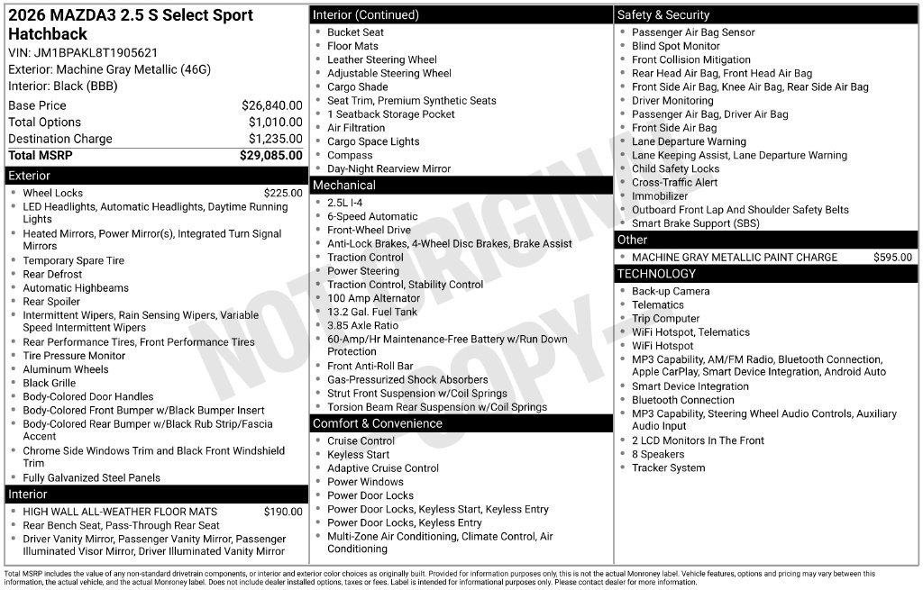 New 2026 MAZDA MAZDA3 s Sport FWD image 7