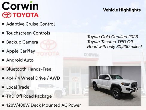 Certified 2023 Toyota Tacoma TRD Off-Road AWD/4WD image 9