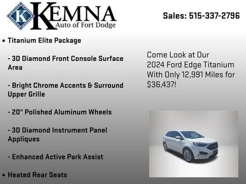 Used 2024 Ford Edge Titanium w/ Titanium Elite Package image 19