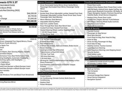 Used 2021 Genesis G70 3.3T w/ Sport Package