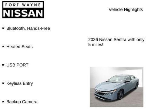 New 2026 Nissan Sentra SV w/ SV Convenience Package image 8