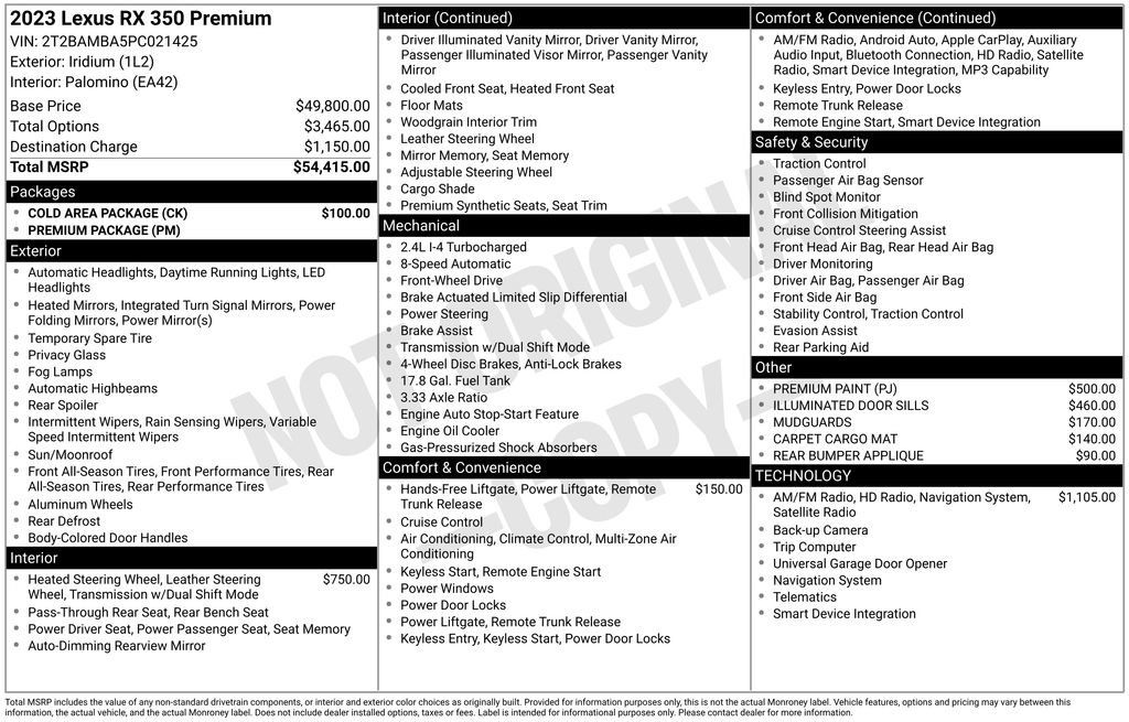 Used 2023 Lexus RX 350 Premium w/ Cold Area Package FWD image 6