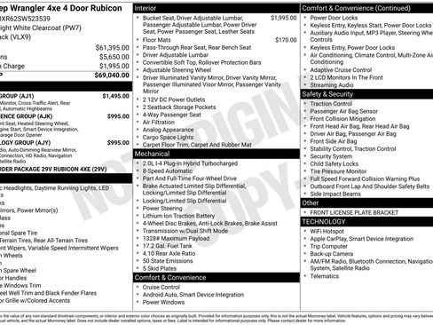 New 2025 Jeep Wrangler Unlimited Rubicon 4xe w/ Safety Group AWD/4WD image 30