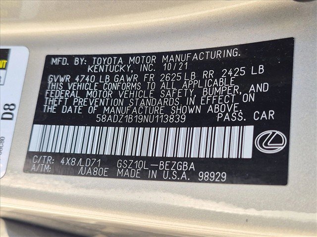 Used 2022 Lexus ES 350 w/ Premium Package FWD image 25