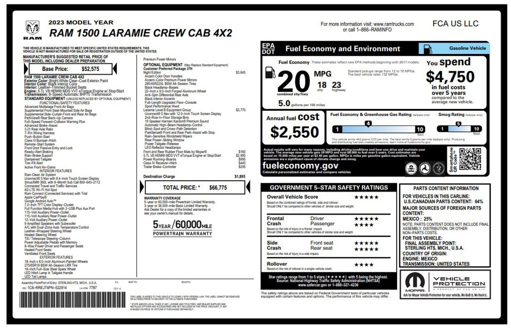 Certified 2023 RAM 1500 Laramie RWD image 3